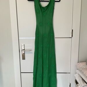 Green Floral-Embroidered Maxi Dress - Women